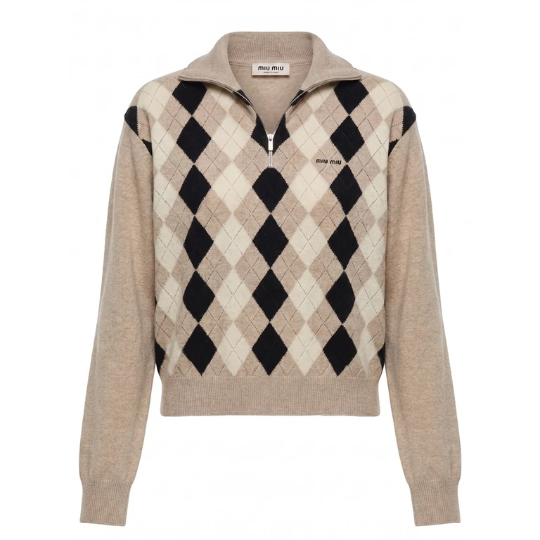 Argyle Polo-Neck Sweater