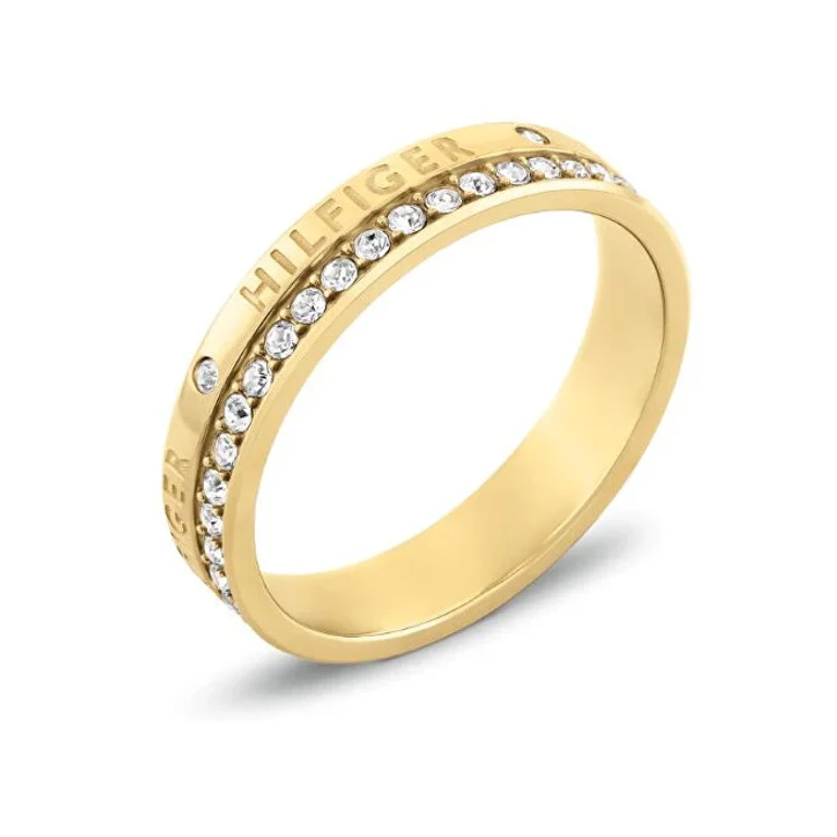 Gold-Plated Ring With Mini Crystals 2780911 - Size: 52 Mm