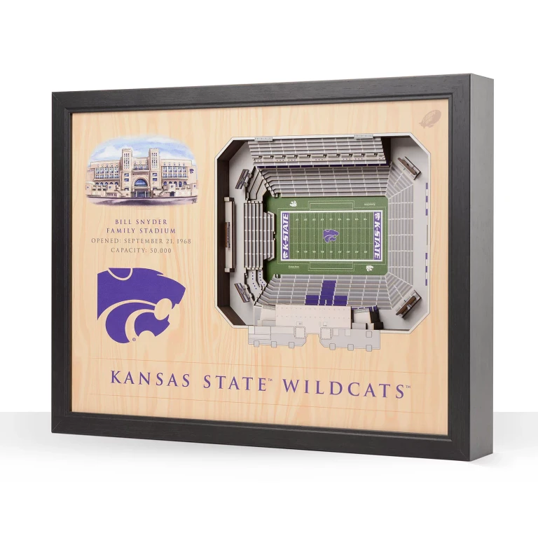 Kansas State Wildcats 25-Layer Football Stadium View 3D Wall Art