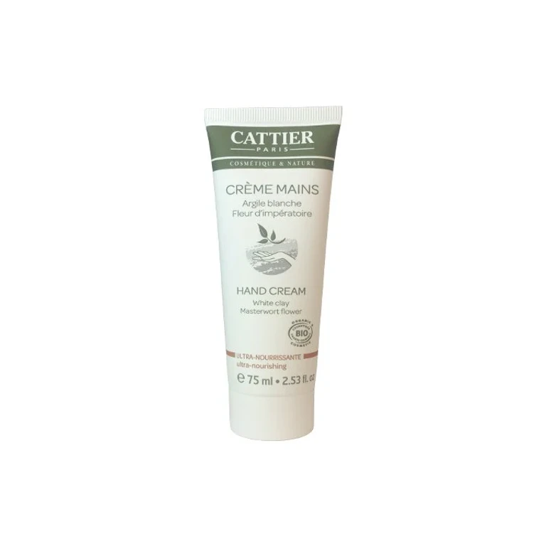 Cattier Ultra Nourishing Organic White Clay and Fiore d'Imperatoria Hand Cream 75ML