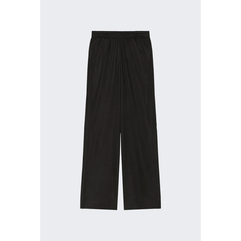 Wide Legs Fluid Pants Black