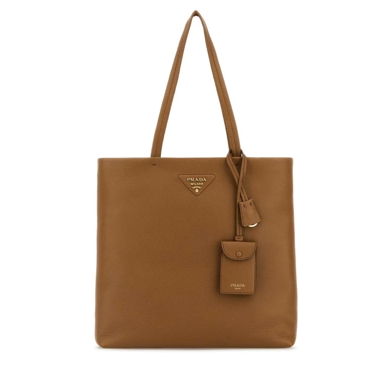 Camel Leather Shopping Bag