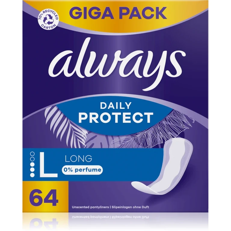 Daily Protect Long Panty Liners 64 Pieces