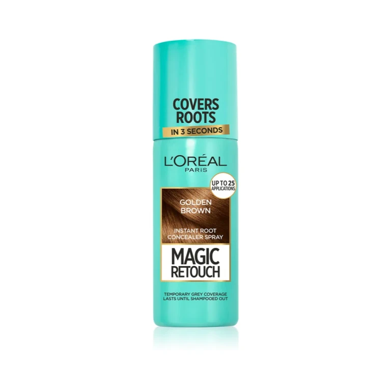 Magic retouch hair concealer and gray hair regrowth (Instant root concealer spray) 75 ml - Shade: 08 Golden Brown