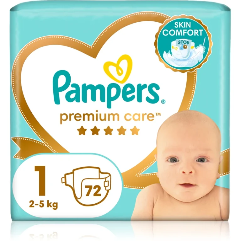 Premium Care size 1 disposable diaper 2-5 kg 72 pieces