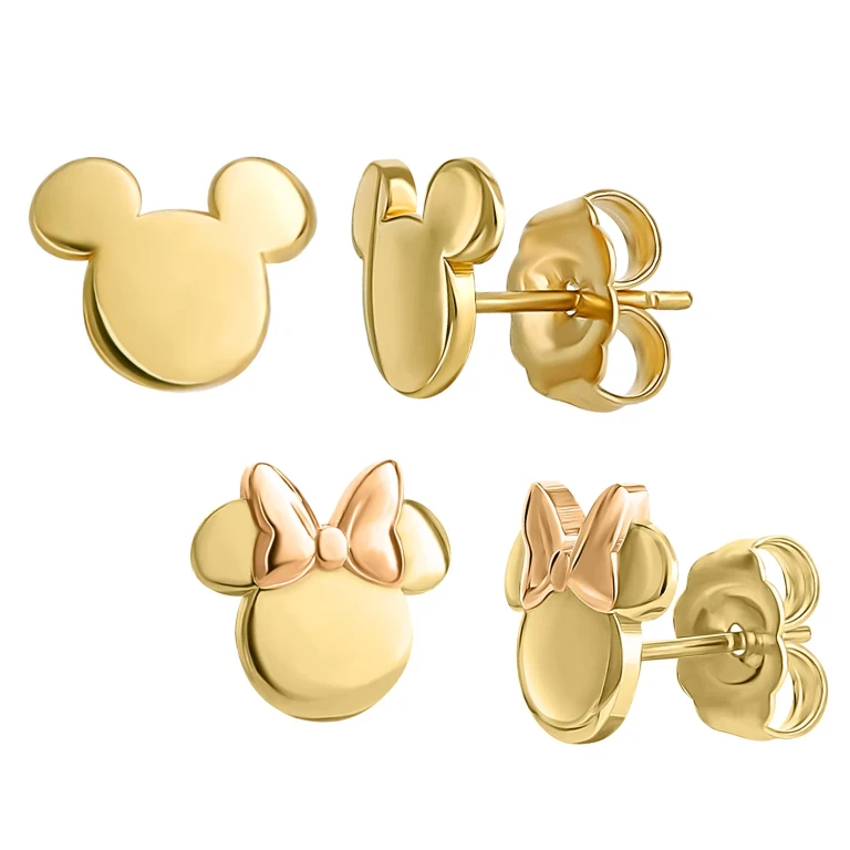 Mickey Mouse Earring in 14K Yellow Gold:- Yellow Gold, Mickey