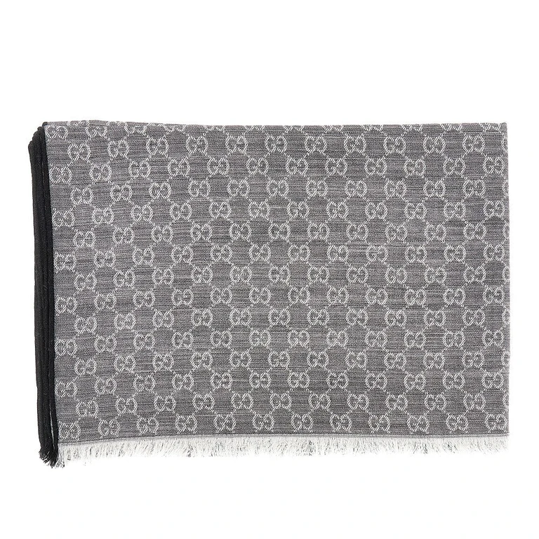 Jacquard silk and wool-blend scarf Man One Size