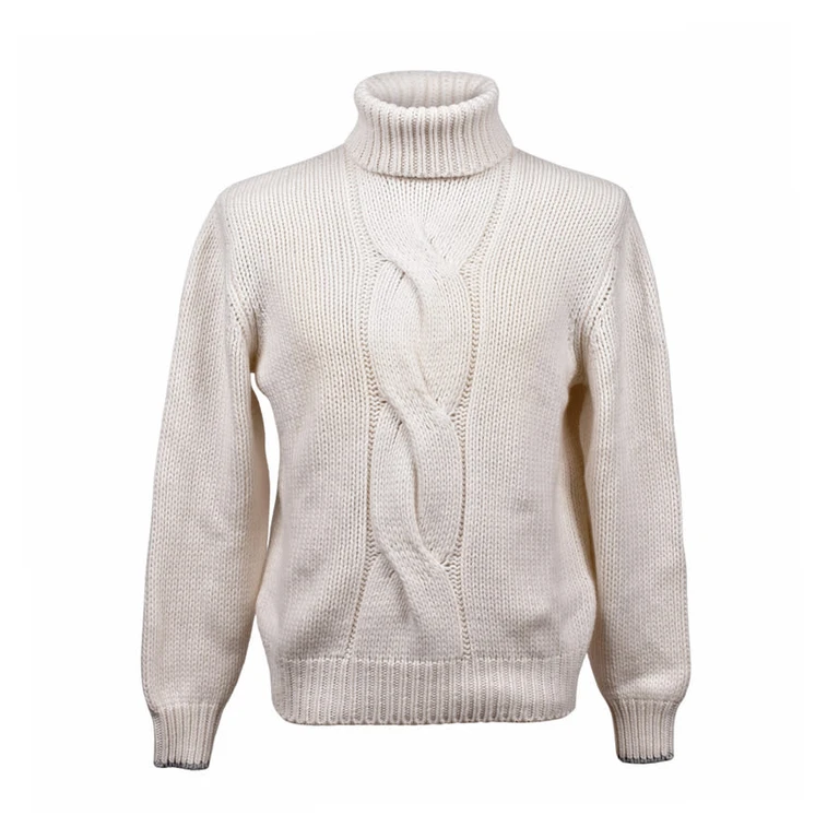 Cream Cashmere Cable Knit Turtleneck