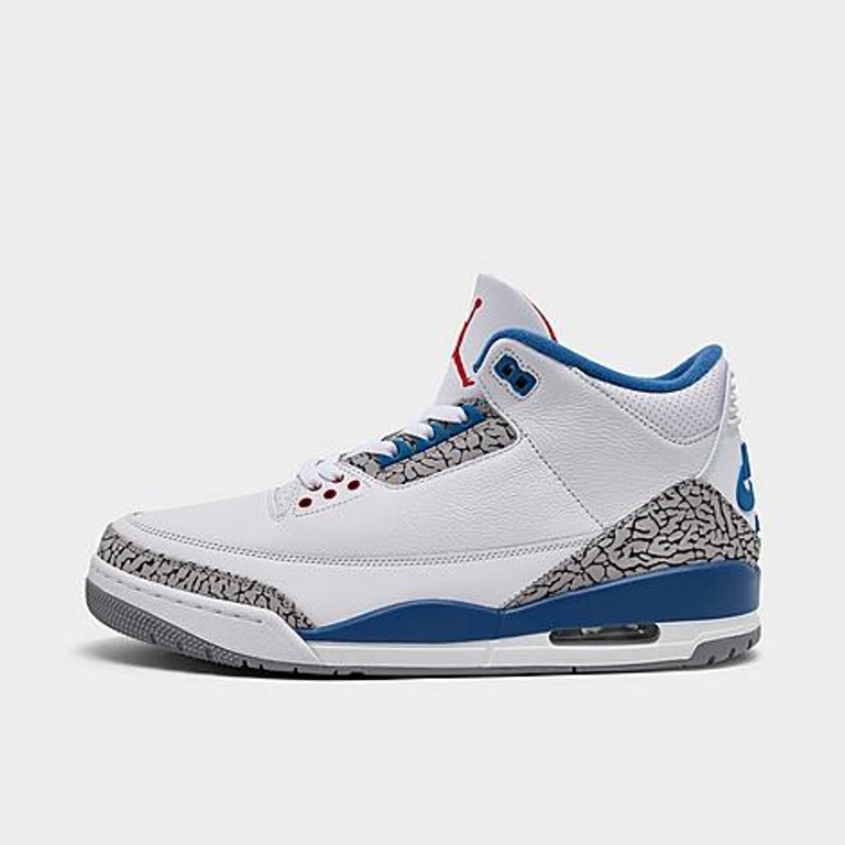 Jordan Men's Air Retro 3 Basketball Shoes in White/Varsity Red/True Blue Size: 7.5