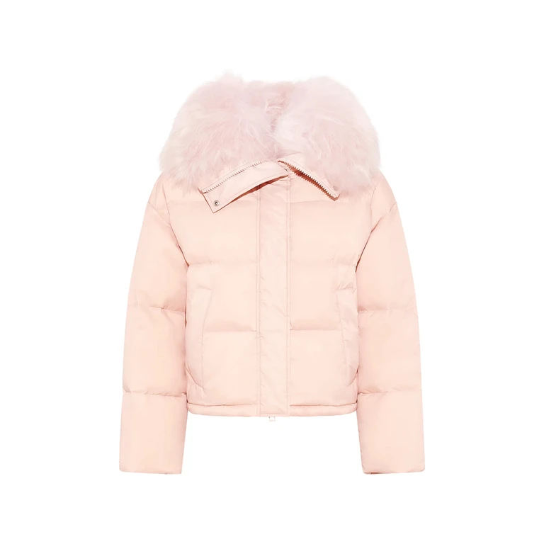 Shearling-trim Down Jacket