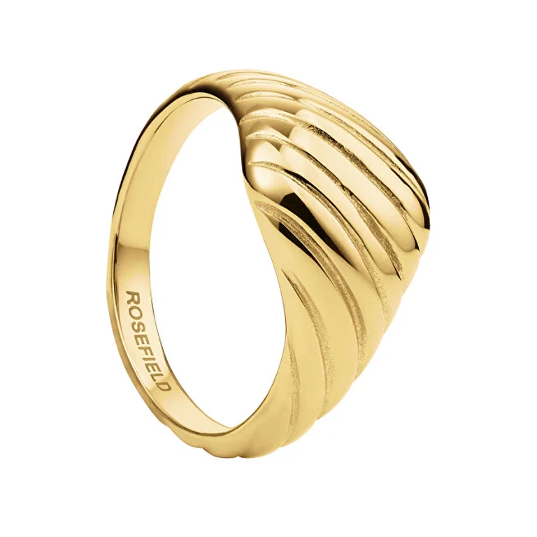 Grooved Gold Ring Jrrr - Size: 50 Mm