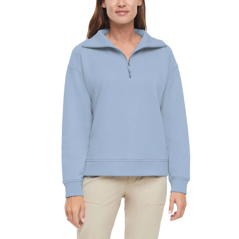 QUARTER ZIP PULLOVER - BLUE XXL:- XXL, Blue