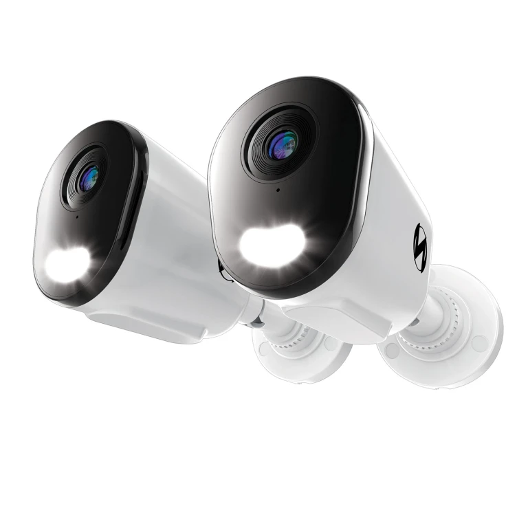 Wired 4K Deterrence Security Cameras, 2pk.