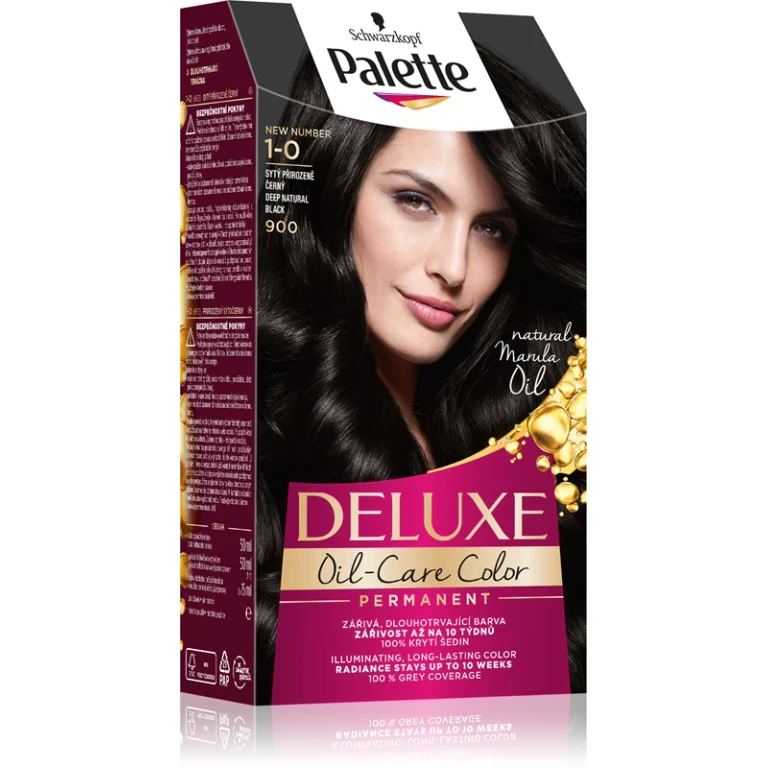 Palette Deluxe Permanent Hair Dye Color 1-0 (900) Deep Natural Black