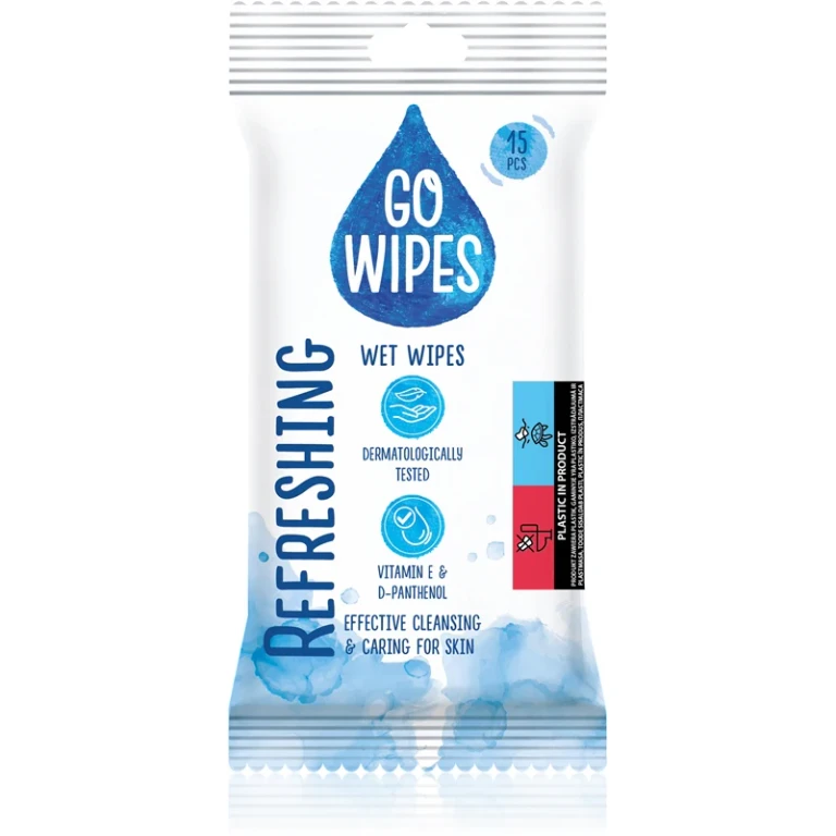 Refreshing cleansing wet hand wipes 15 pieces