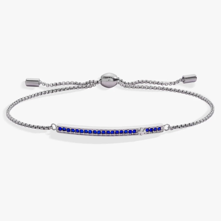 September Everyday Birthstone Pave Bolo Bracelet