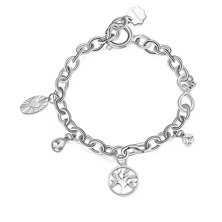 Elegant Steel Bracelet with Chakra Charms BHKB116