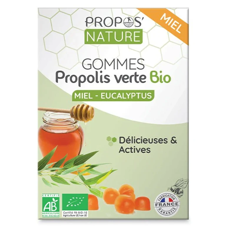 Propos'Nature Propolis Gum Honey and Eucalyptus Organic 45g