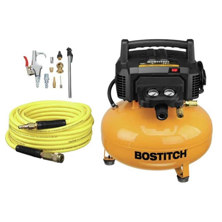 BXCM02012-WPK 6 Gallon 150 PSI Electric Pancake Air Compressor with 13-Piece Accessory Kit