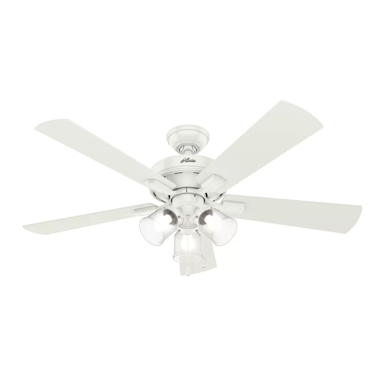 Hunter 52' Crestfield Indoor Ceiling Fan with LED Light and Pull Chain - Fresh White:- Fresh White