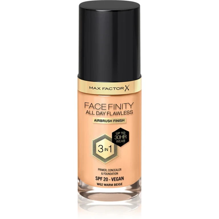 Facefinity All Day Flawless 3 In 1 Foundation W62-Warm Beige 30ml
