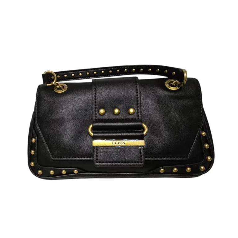 Beautiful Women's Shoulder Bag Black Synthetic Leather Magnetic Clip 29x15x4 cm