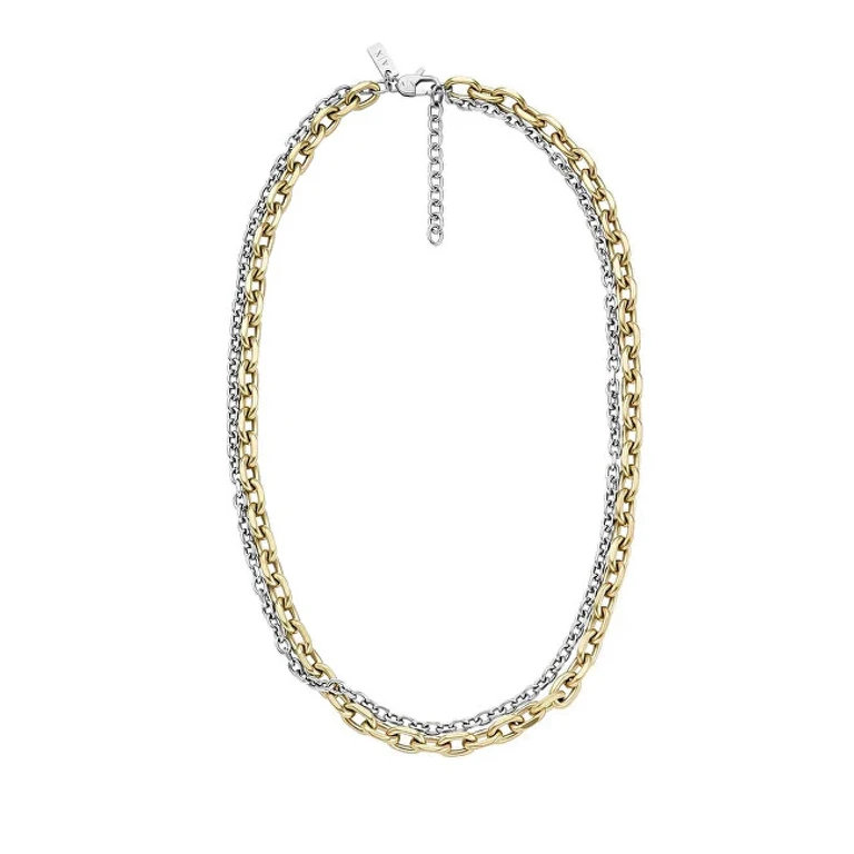 Two-Tone Double Necklace for Men Axg0160710