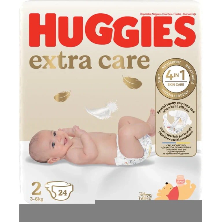 Extra Care Size 2 Disposable Diaper 3-6 Kg 24 Pieces expiration 12/27 Promotion