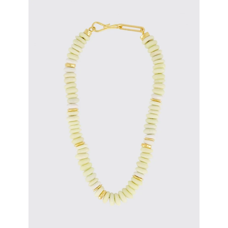 Laguna Choker Necklace in Recycled Glass and Brass (PS26N006YEL)