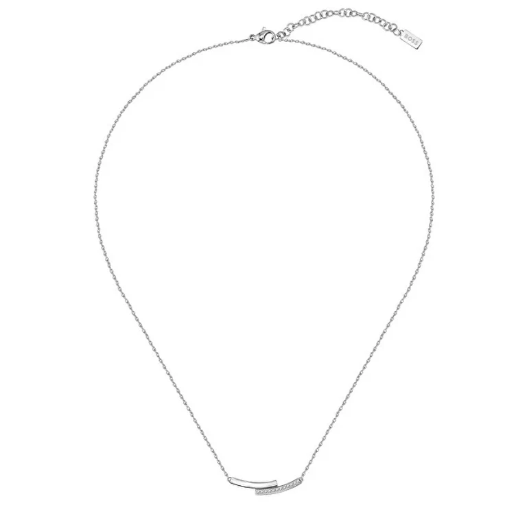 Elegante Steel Necklace With Crystals 1580279
