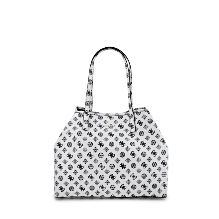 , Vikky, leather, fabric bag, white, women, 32.5x27x15 cm