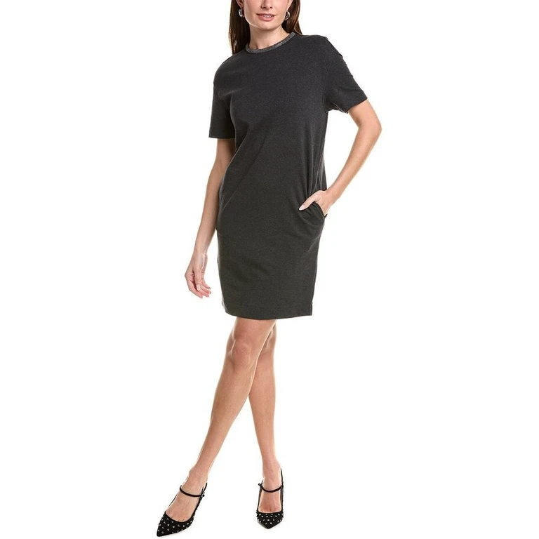 Anthracite Short Sleeve Shift Dress