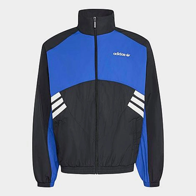 adidas Men's Originals Munich 93 Track Top in Black/Team Royal Blue Size: XS