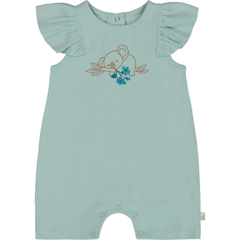 Organic Cotton Romper with Frills - Baby Girl