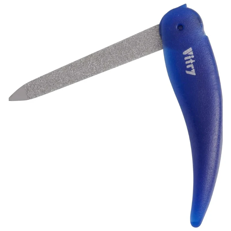 Sapphire Blue Retractable Stainless Steel Nail File
