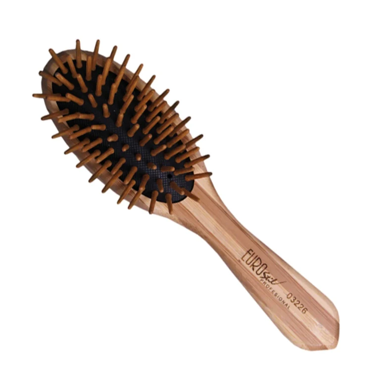 Small oval brush in bamboo Eurostil 1 pc.