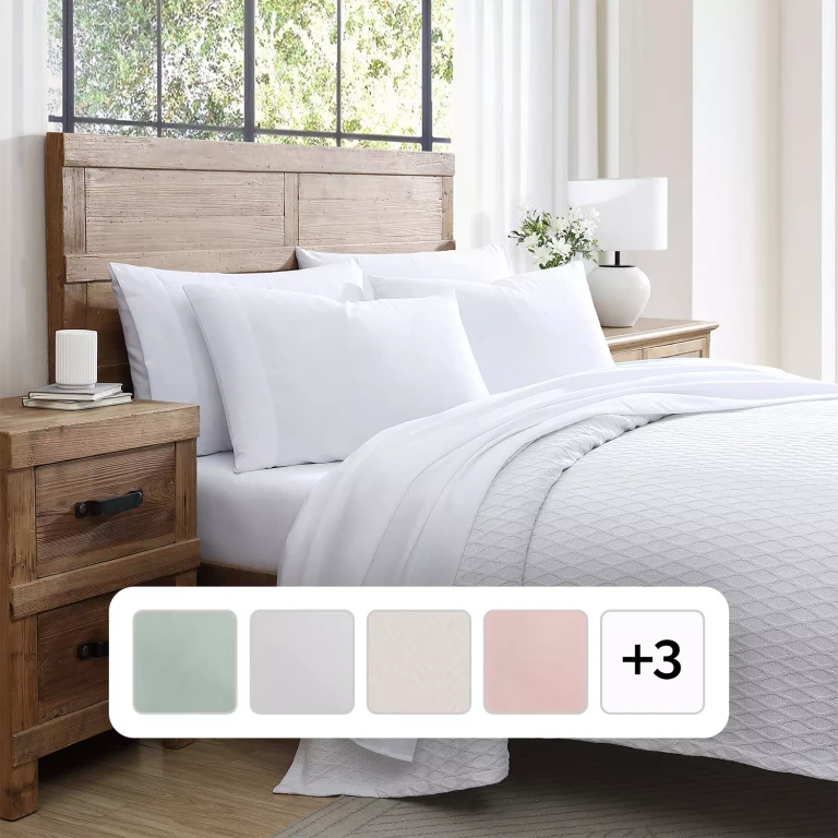 6-Piece Microfiber Sheet Set, Assorted Styles and Sizes:- White, King