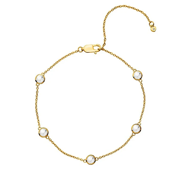Gold-Plated Bracelet with Topaz and Authentic Diamond Gemstone Dl698