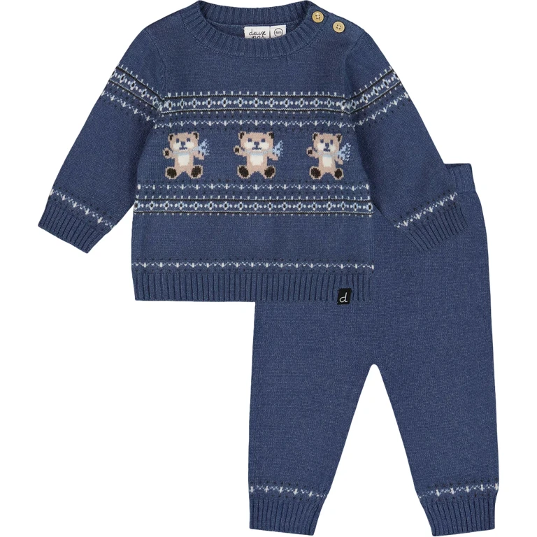 Knitted Jacquard Sweater and Pant Set - Baby Boy