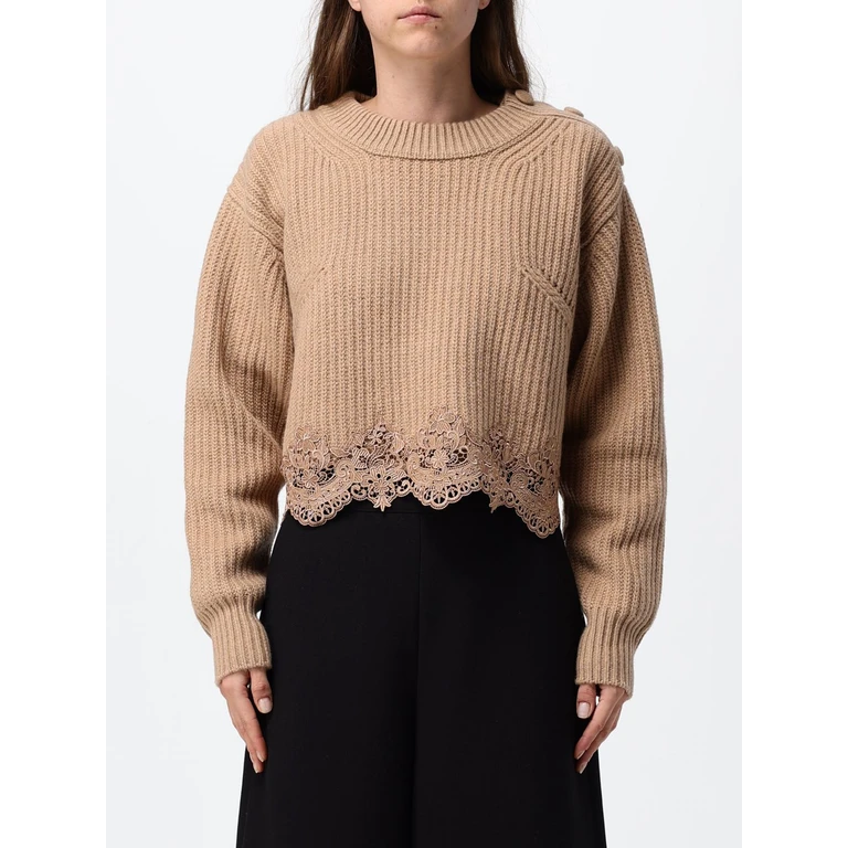 Suéter corto de punto CHLOÉ en camel