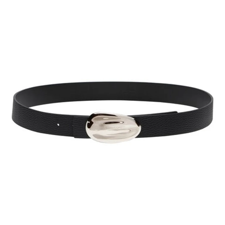 Mens Sculptural Gancini Pebble Leather Belt