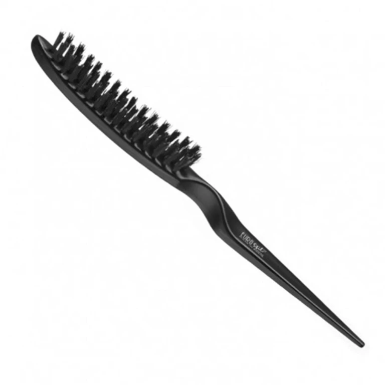 Flat Crepe Brush with Boar Bristles 3 Rows Black 1 pc