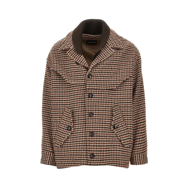 Knitted caban with houndstooth motif Man 48