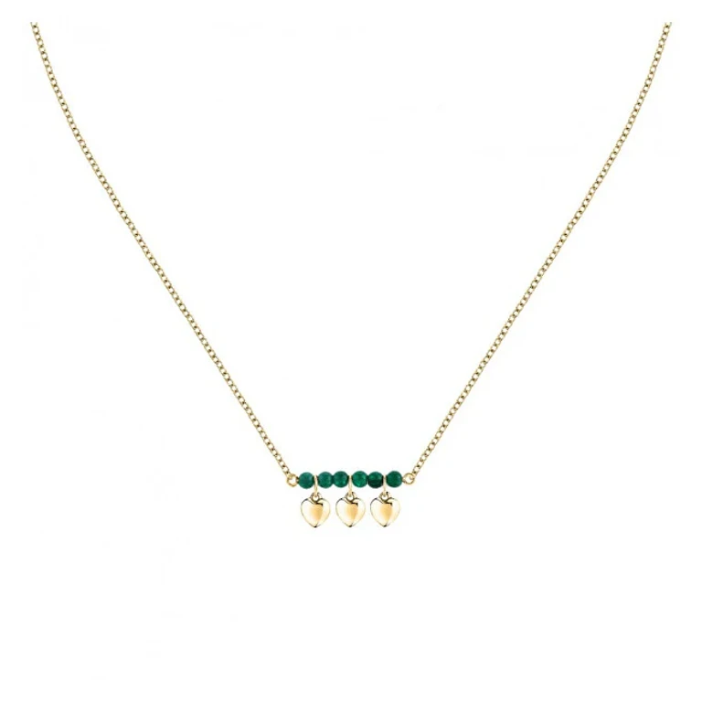 Fashion Gold Plated Necklace with Agate Verde Saix14 Charms