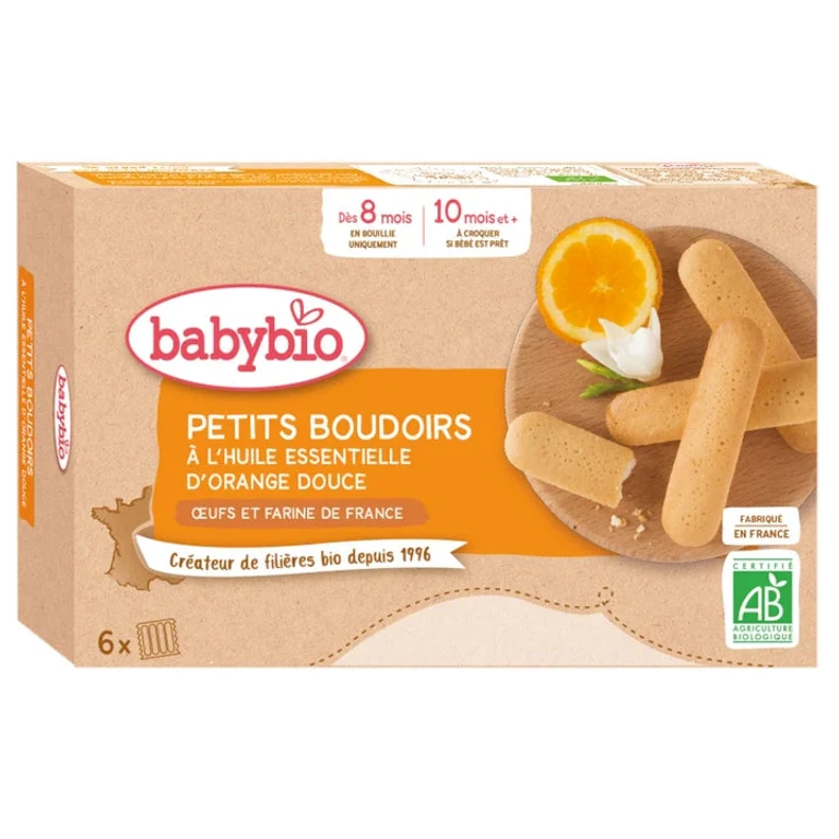 Organic Biscuits for Children 8 Months+ with Sweet Orange Essential Oil 6 Sachets