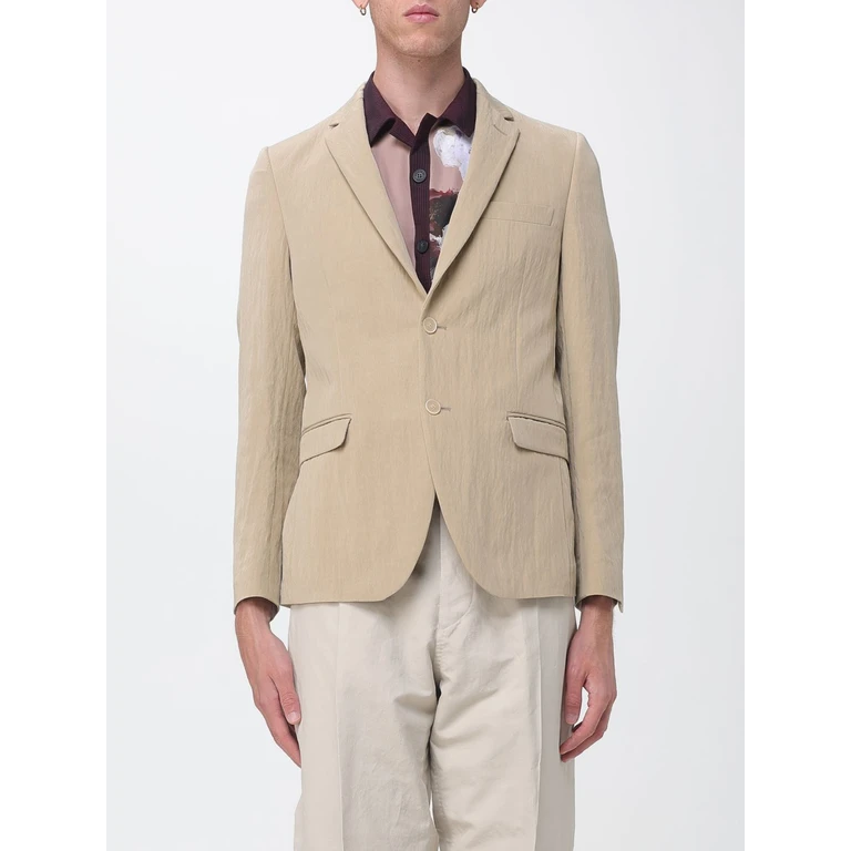 Single-Breasted Lyocell Blazer with Lapel Collar and Flap Pockets (MGIA413DG600)