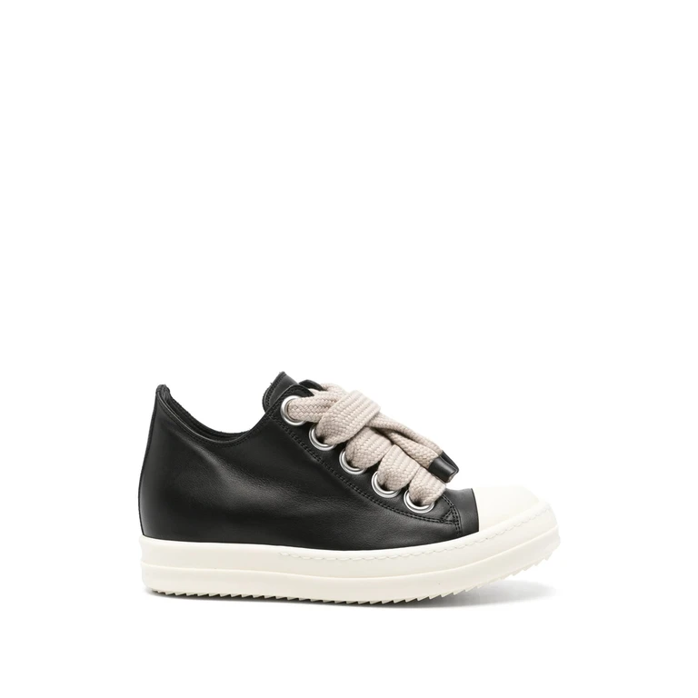 Oversized-lace Leather Sneakers
