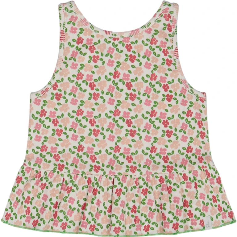 Printed Tank Top with Flounce - Little Girl