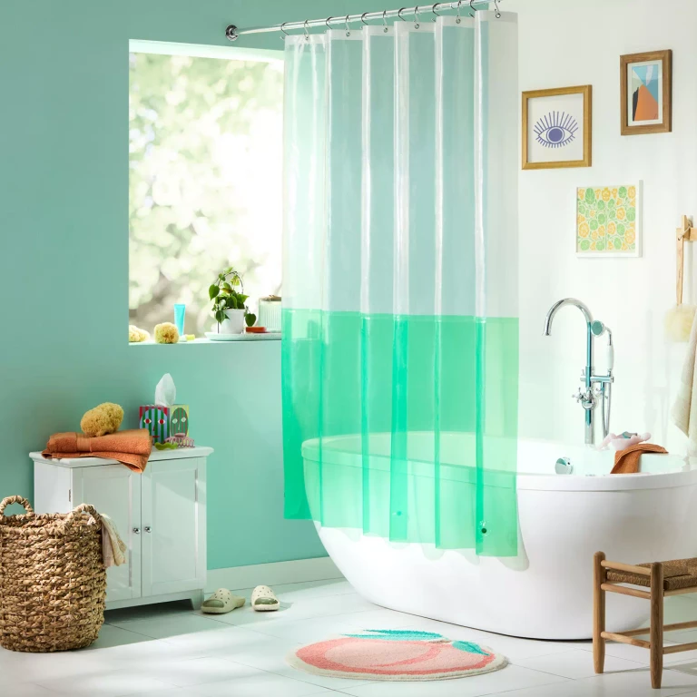 TOWN & COUNTRY EVERYDAY Sophia Textured Solid Cotton-Rich Breathable Fabric Shower Curtain with Reinforced Buttonhole