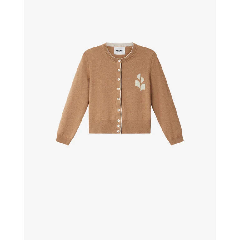 Biscuit Mezcla Algodón Lona Cardigan